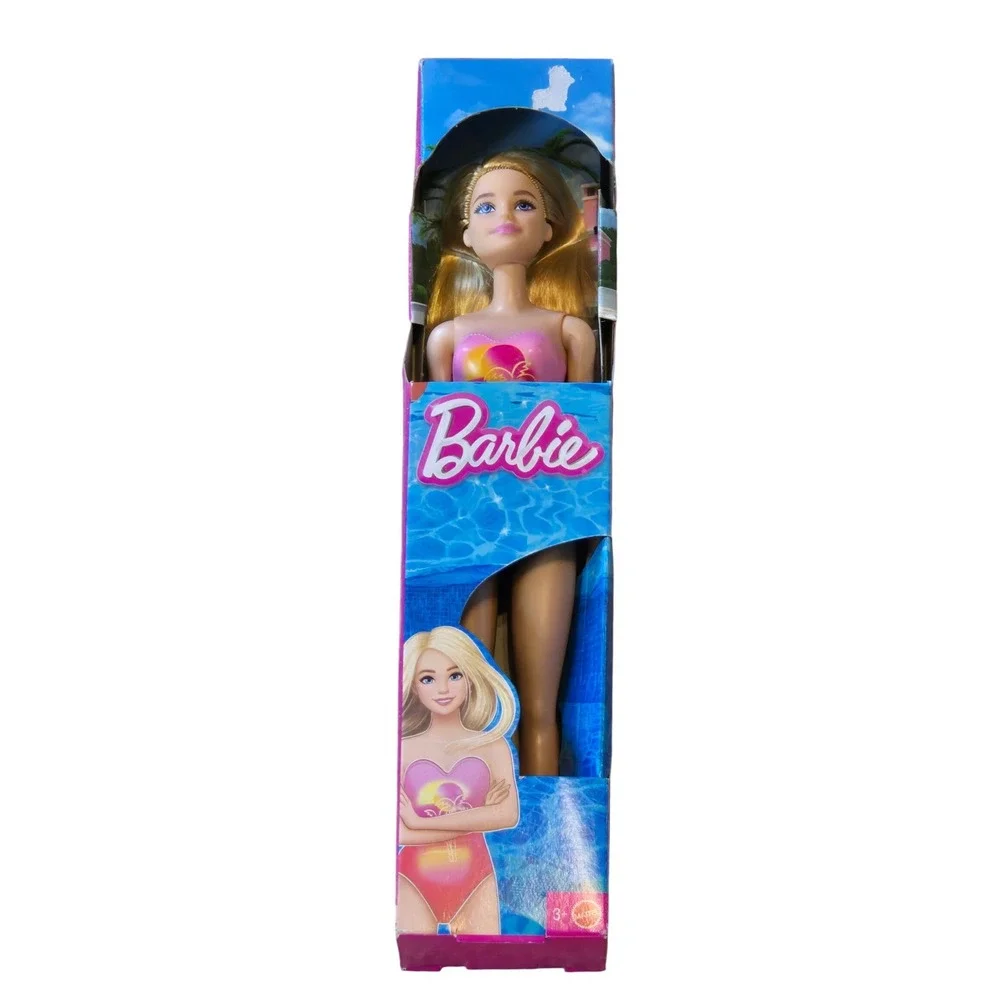Barbie Blonde Swimsuit Fashion Doll Pink One Piece Mattel HXX48 NIB‎